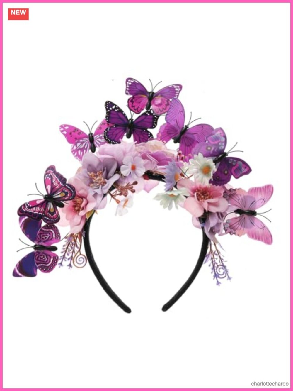 Flower Butterfly Headband Women Tea Party Derby Fascinator Costume